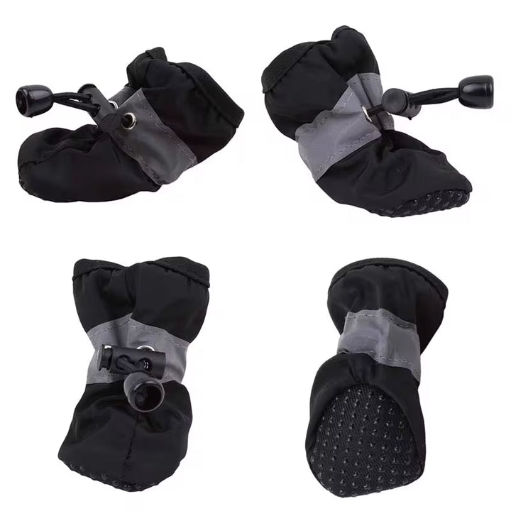 4Pcs Waterproof Dog Shoes Anti-Slip Rain Snow Boot