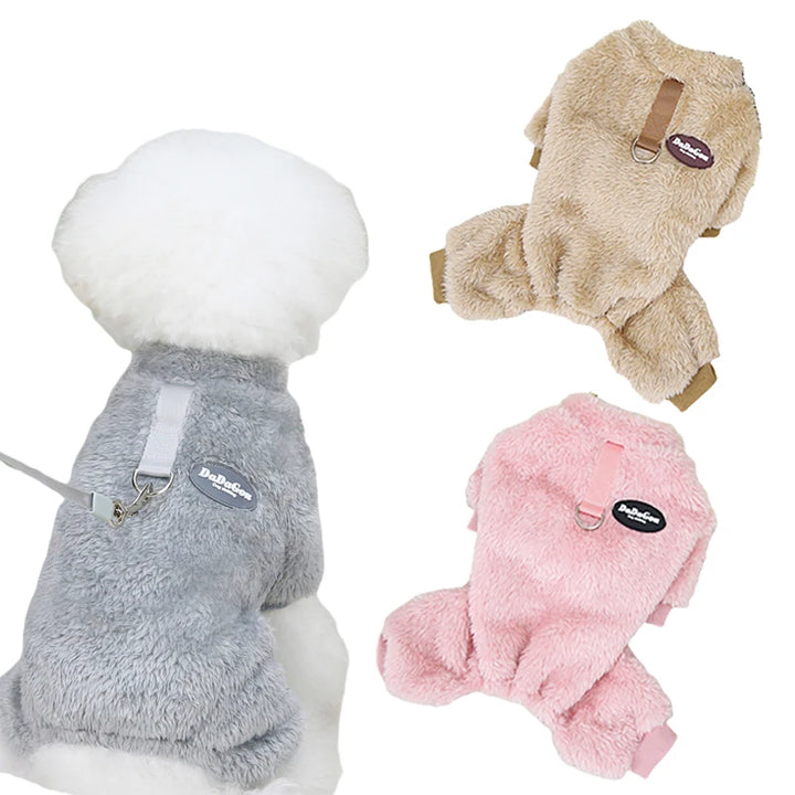 Puppy Fleece Jumpsuit Coat 